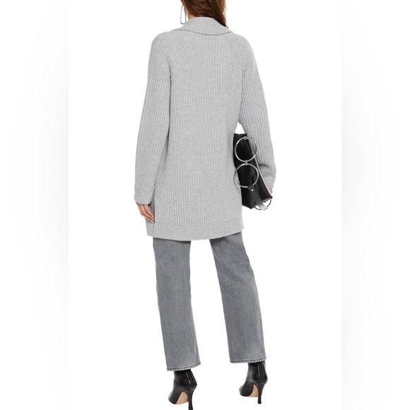 Helmut Lang Ribbed Wool and Cashmere Blend Cardigan - Picture 2 of 9